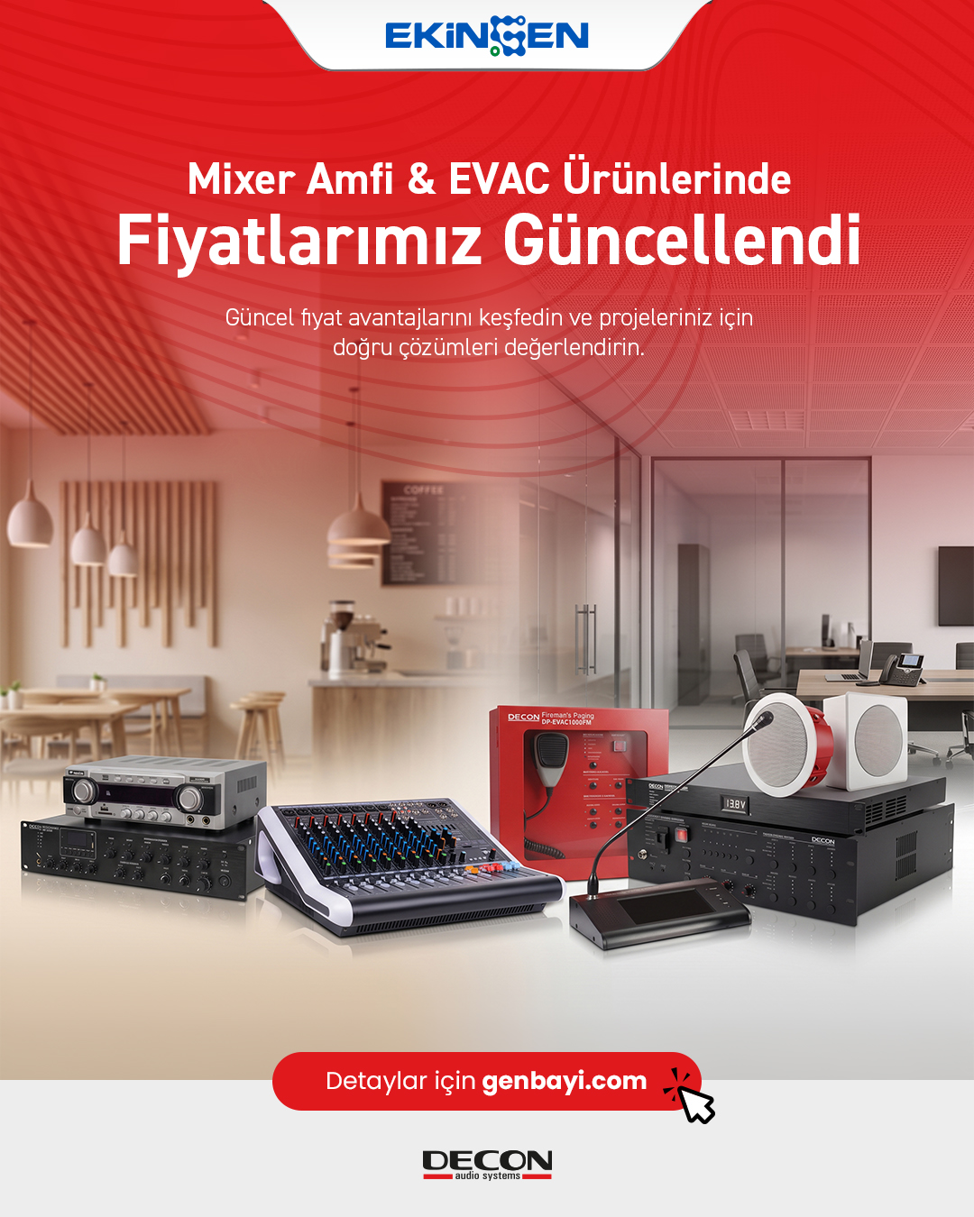 Mixer Amfi ve EVAC Serisi Fiyatlarımız Güncellenmiştir