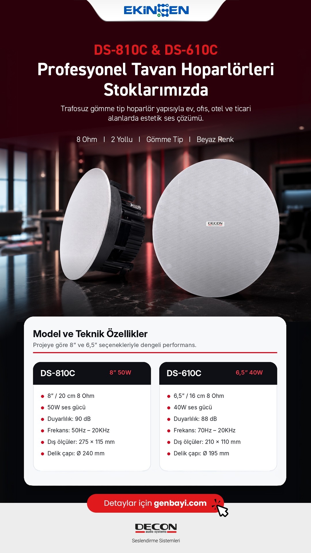 DS-810C & DS-610C Profesyonel Tavan Hoparl&ouml;rleri Stoklarımızda.jpg (335 KB)