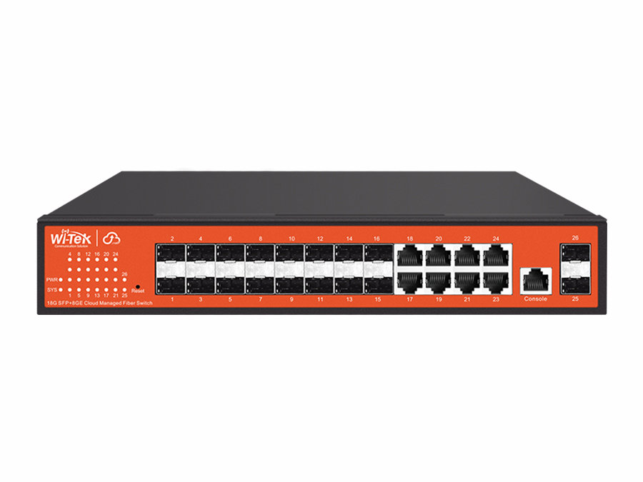 WI-CGS5026 18SFP+8GE 802.3af/at Cloud L2 Managed Fiber Omurga Switch