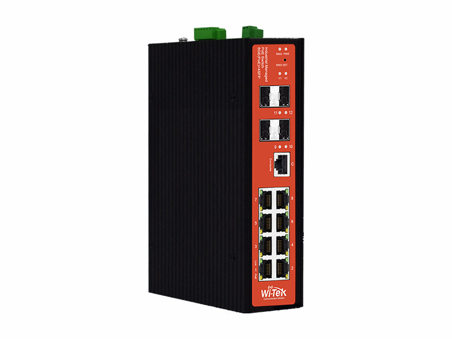 WI-PMS312GF-I V2 - 8GE+4SFP L2 Managed Endüstriyel  PoE Switch