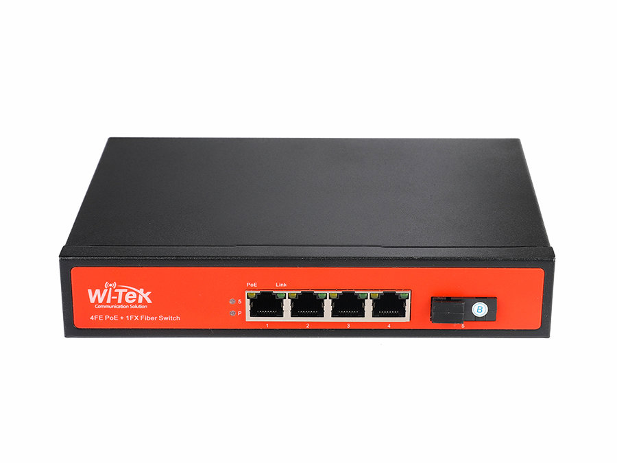WI-PS105F - 5FE+1SC Fiber 802.3af/at PoE Switch
