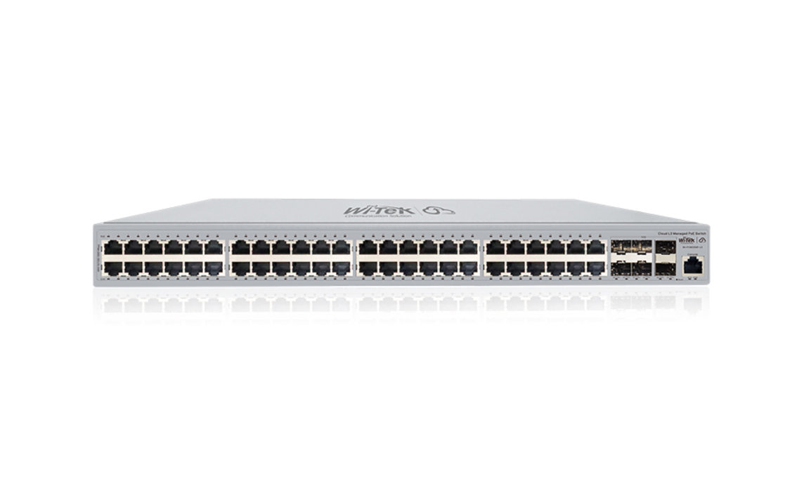 WI-PCMS554F-L3 V2 48GE PoE + 6*10G SFP Uplink 370W L3 Yönetilebilir Switch
