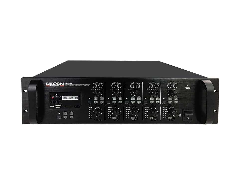 DP-5200 - 100V 5X4 MP3 USB/SD Girişli Matrix Mixer
