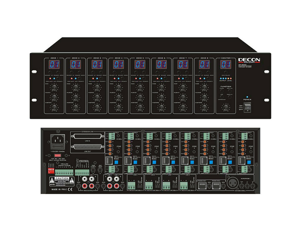 DP-8000 DECON AUDIO MATRIX 8 KANAL GİRİŞ 8 KANAL ÇIKIŞ