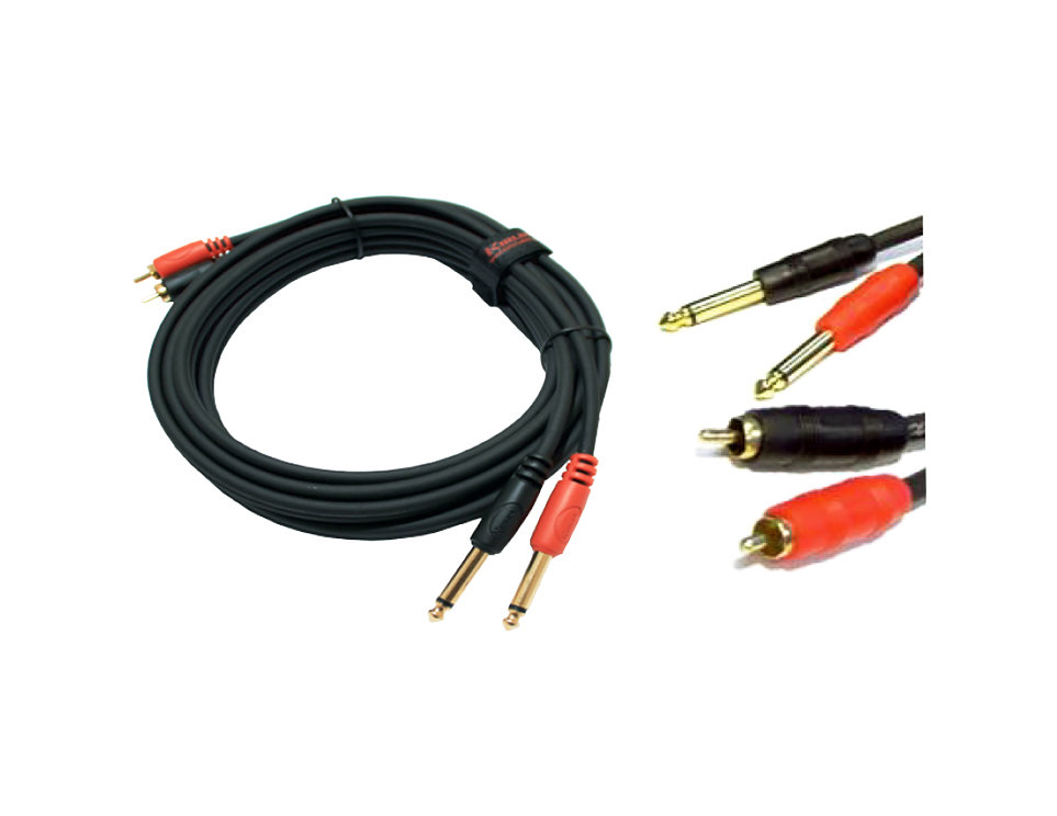 A-404G KIRLIN 2X6.3mm PLUG  TO 2XRCA CABLE 1,5 M