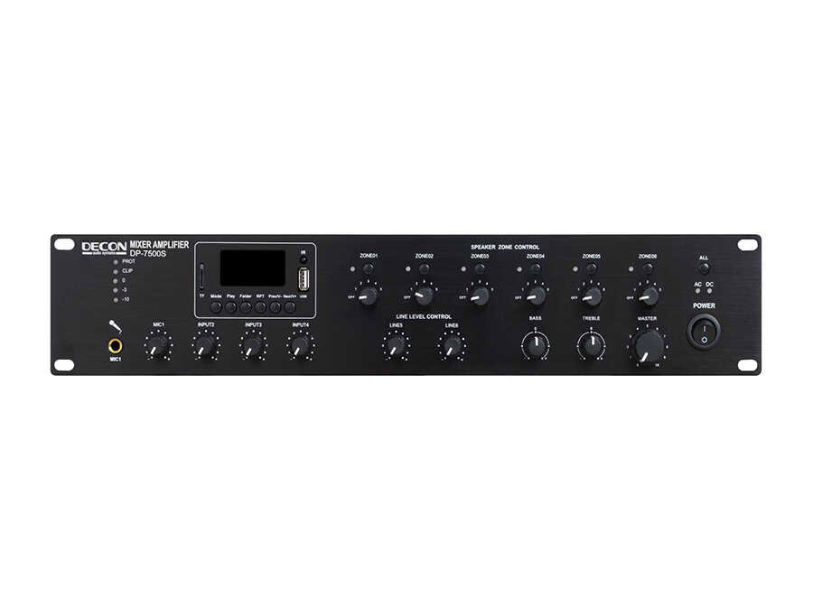 DP-7500S 500W MİXER AMFİ Mp3 & FM  & Bluetooth, USB & SD, 4 Mic, 3 Aux