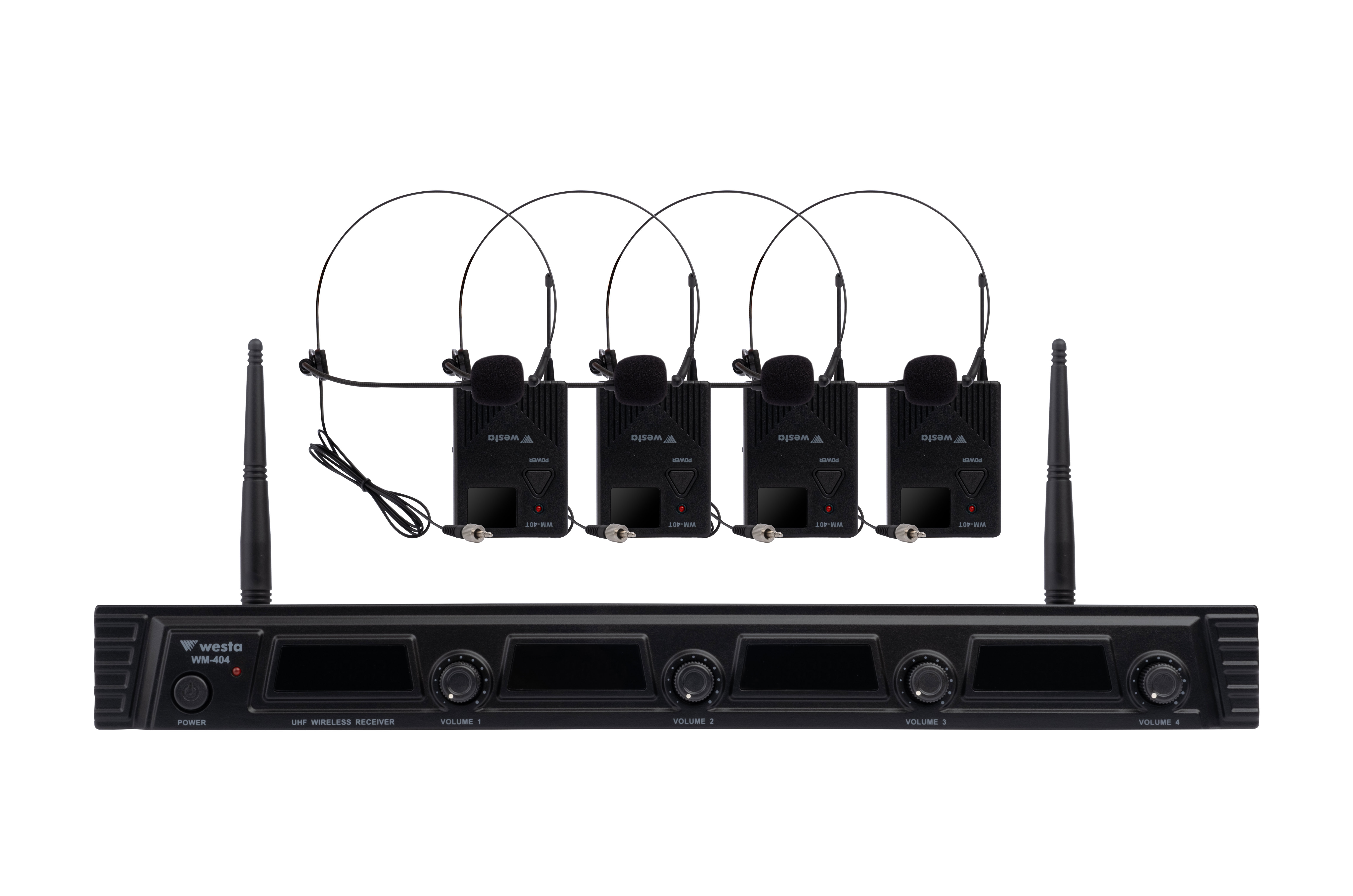 WM-404T - 4 Kanal UHF Yaka (HeadSet) Mikrofon Seti