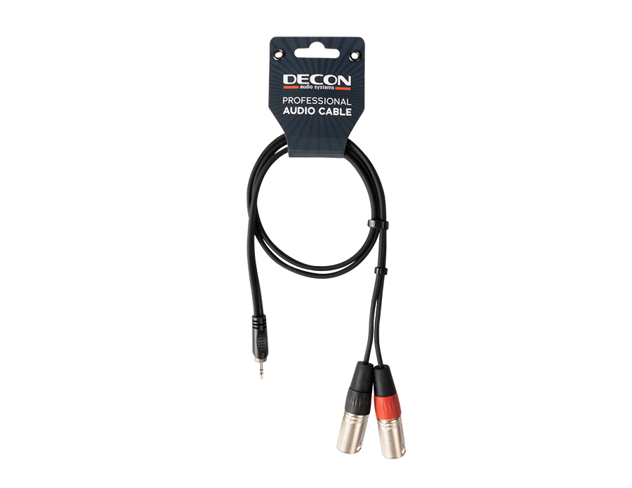 DC-190L1 - Sinyal Kablosu - 3.5mm Stereo -2 x XLR Erkek - 1 Metre
