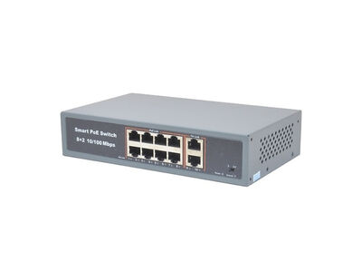ISEE - ISS-1010PG 8 Port POE (120W)+2PORT GB Uplink 250M Aktif POE Switch