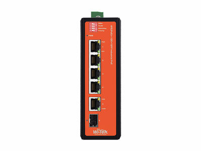 Wi-Tek - WI-PS206GF-I - 4FE+1GE+1SFP Fiber Uplink Endüstriyel PoE Switch