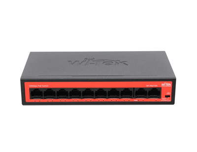 Wi-Tek - WI-PS210H V3 - 8FE+2FE 250mMCCTV+Watchdog + 65W PoE Switch