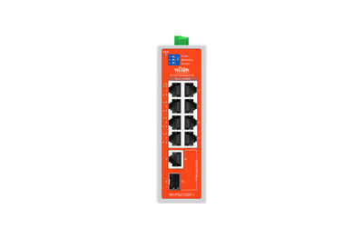 Wi-Tek - WI-PS212GF-I V2 8FE+1 GE+1 SFP Fiber Uplink Endüstriyel PoE Switch