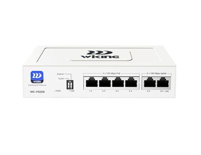 Wiking - WK-PS206 V2 4FE PoE + 2FE Uplink 55W PoE Switch
